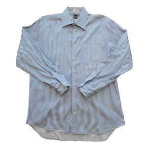 Peter Millar‎ Button Down Blue Stripe Shirt L